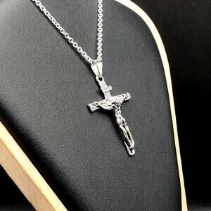 925 Sterling Silver Necklace w/ INRI Jesus Cross Crucifix Christmas Birthday NEW